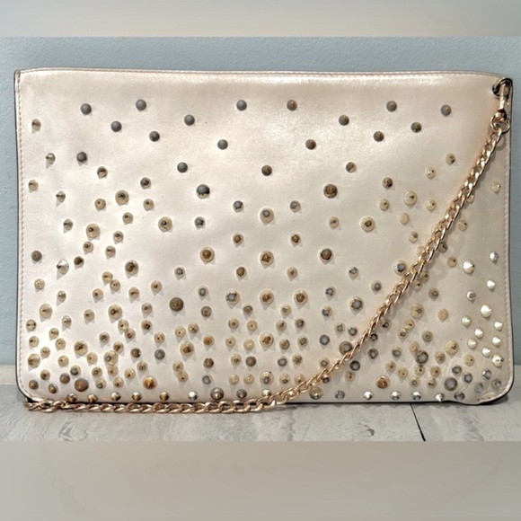 Christian Louboutin Handbags - Christian Louboutin Gold Studded Leather Clutch